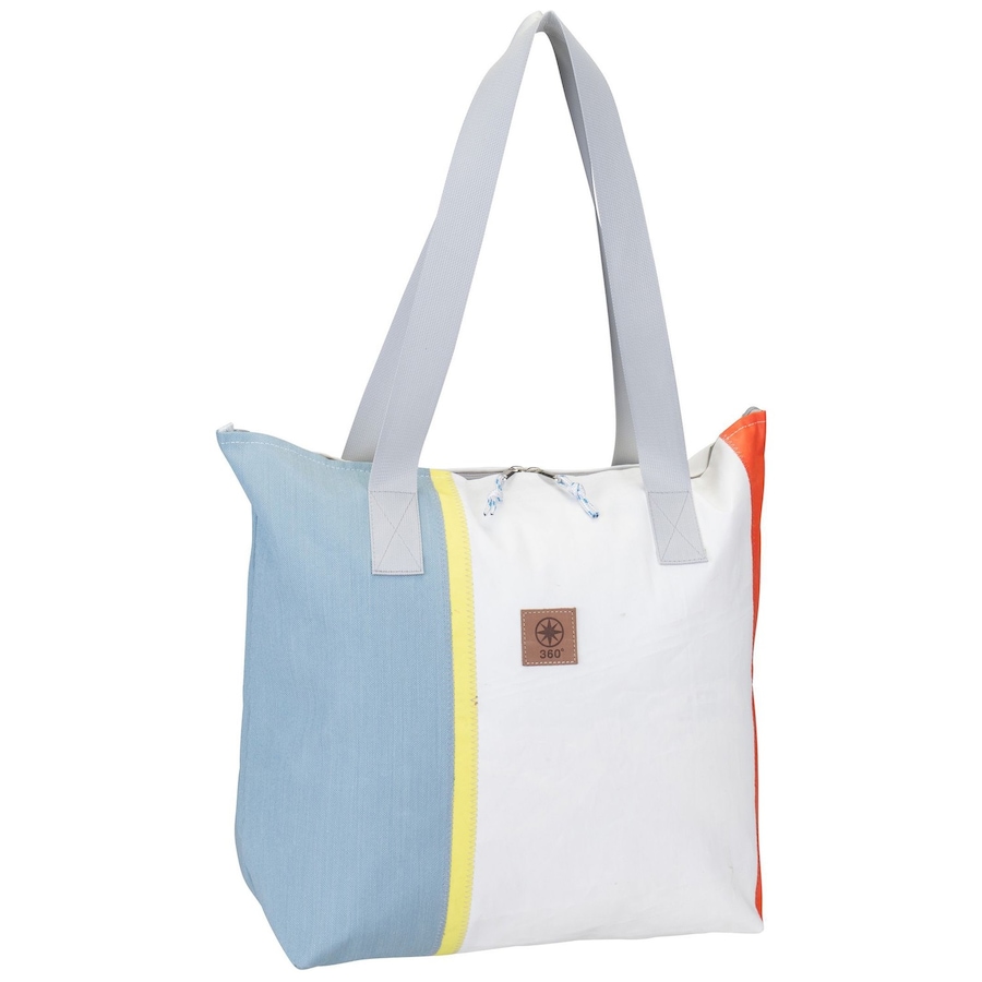 360Grad Shopper Welle Weel-Weiß/Hellblau/Orange/Gelb Violett