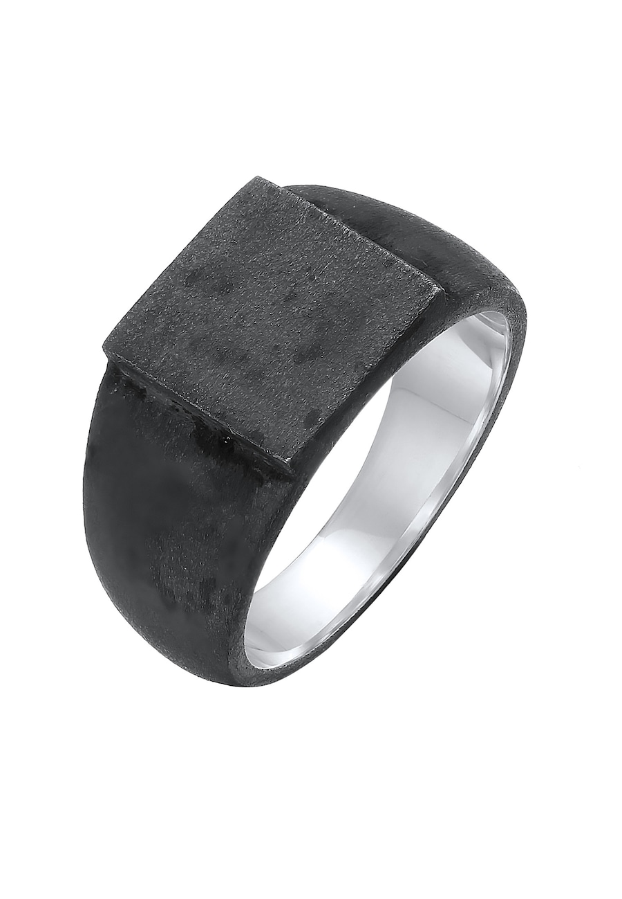 KUZZOI Siegelring Herren Rechteckig Glanz 925 Silber 66