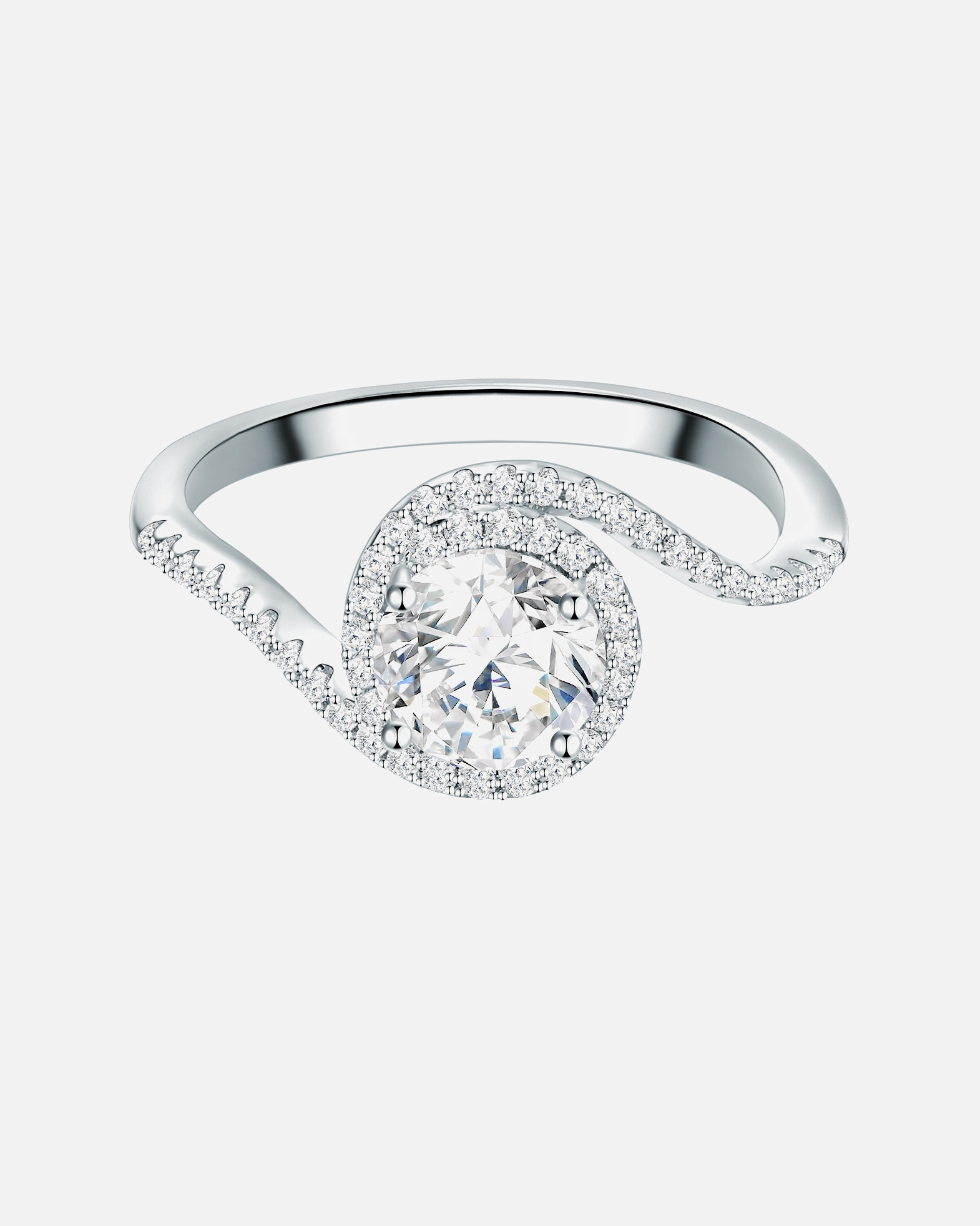 Ring für Weiblich Trilani Ring Sterling Silber Zirkonia in Silber 58