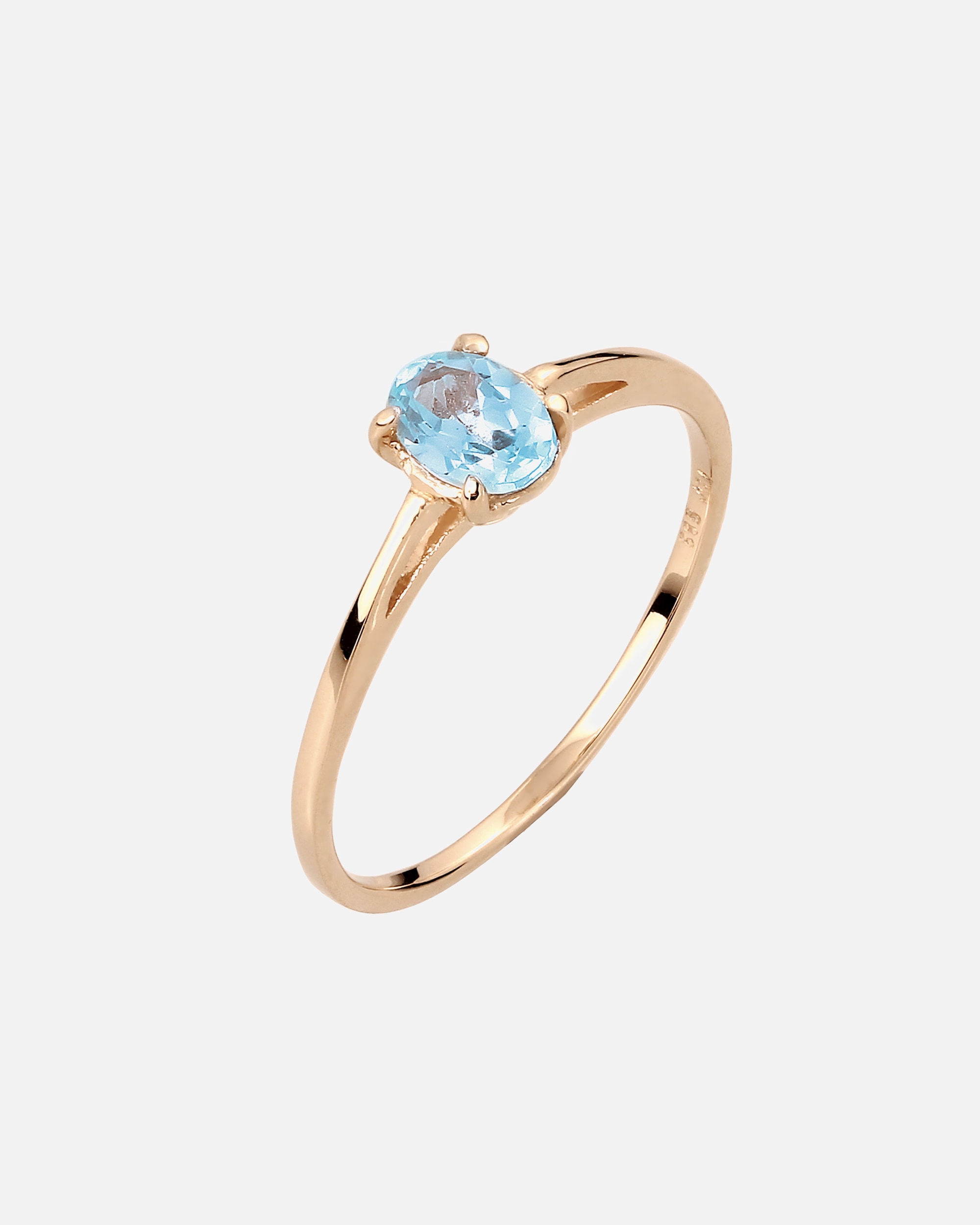 Ring für Weiblich Elli PREMIUM Verlobungsring Topas Hellblau 585 Gelbgold 54