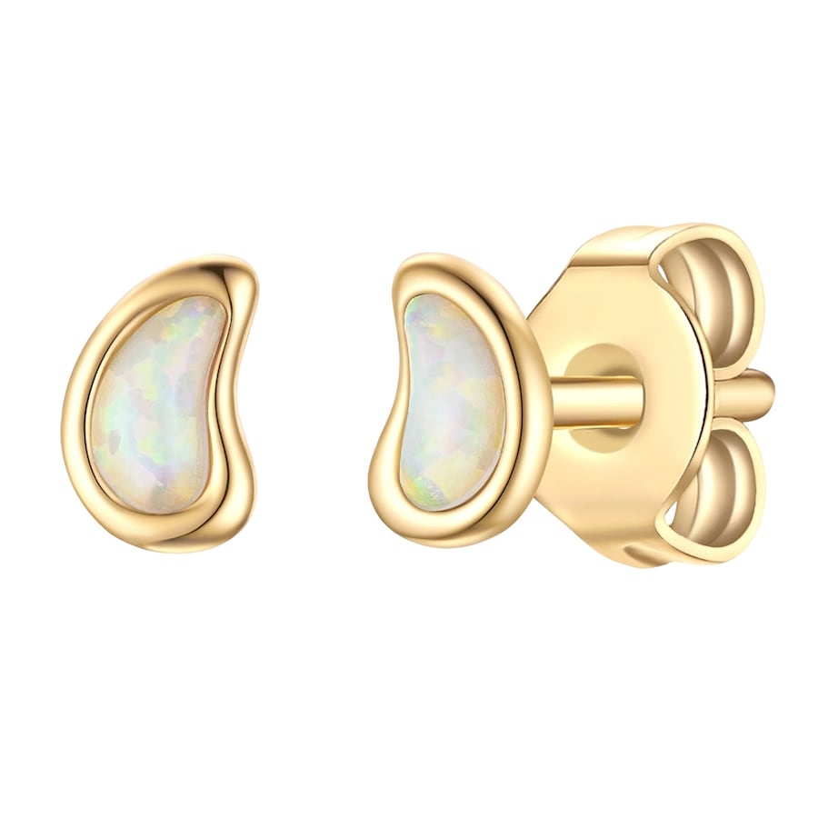Glanzstücke München Ohrstecker aus Sterling Silber in Gelbgold mit Opal 5,1 mm Damen