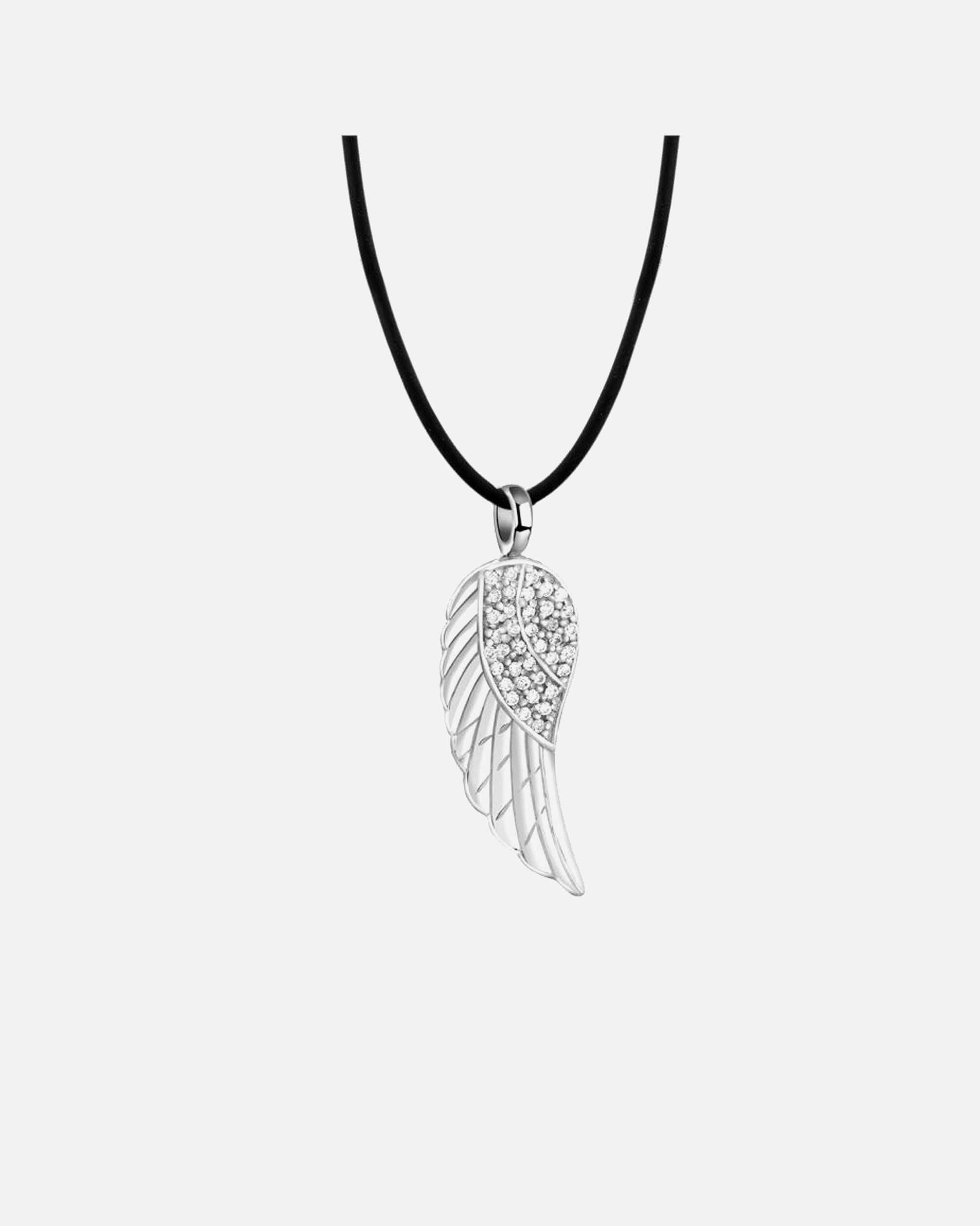 Halskette für Weiblich Nenalina Flügel Anhänger Kristalle 925 Silber silberfarben