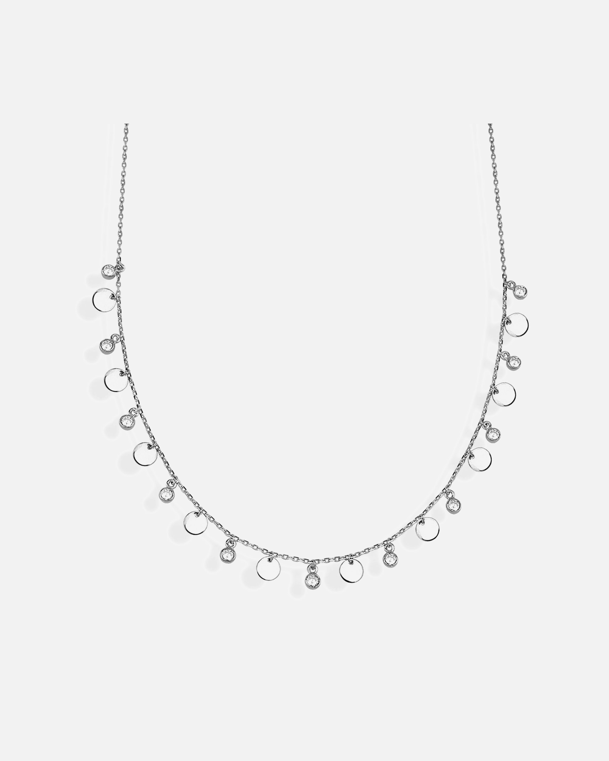Kette für Weiblich dKeniz Anhänger mit Kette 925/- Sterling Silber Zirkonia weiß 42 cm + 3cm