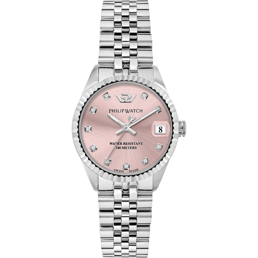 Philip Watch Damenuhr Edelstahl rosa, silber Damen