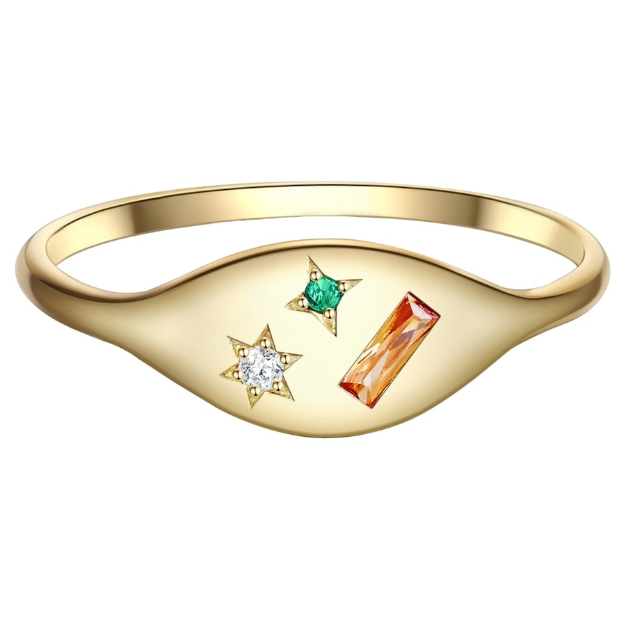 Glanzstücke München Ring Sterling Silber Zirkonia in Gelbgold 58 Damen