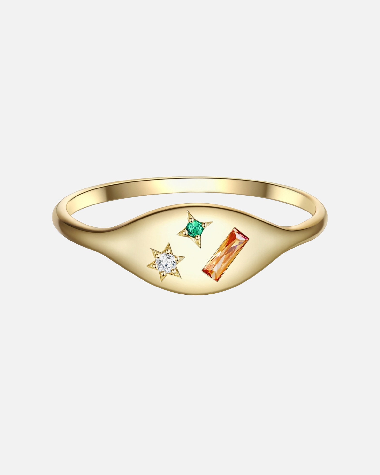 Ring für Weiblich Glanzstücke München Ring Sterling Silber gelbgold Zirkonia bunt 48