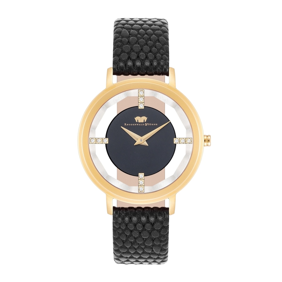 Rhodenwald & Söhne Armband-Uhr Lucrezia aus Echtleder in silber Gelbgold Damen