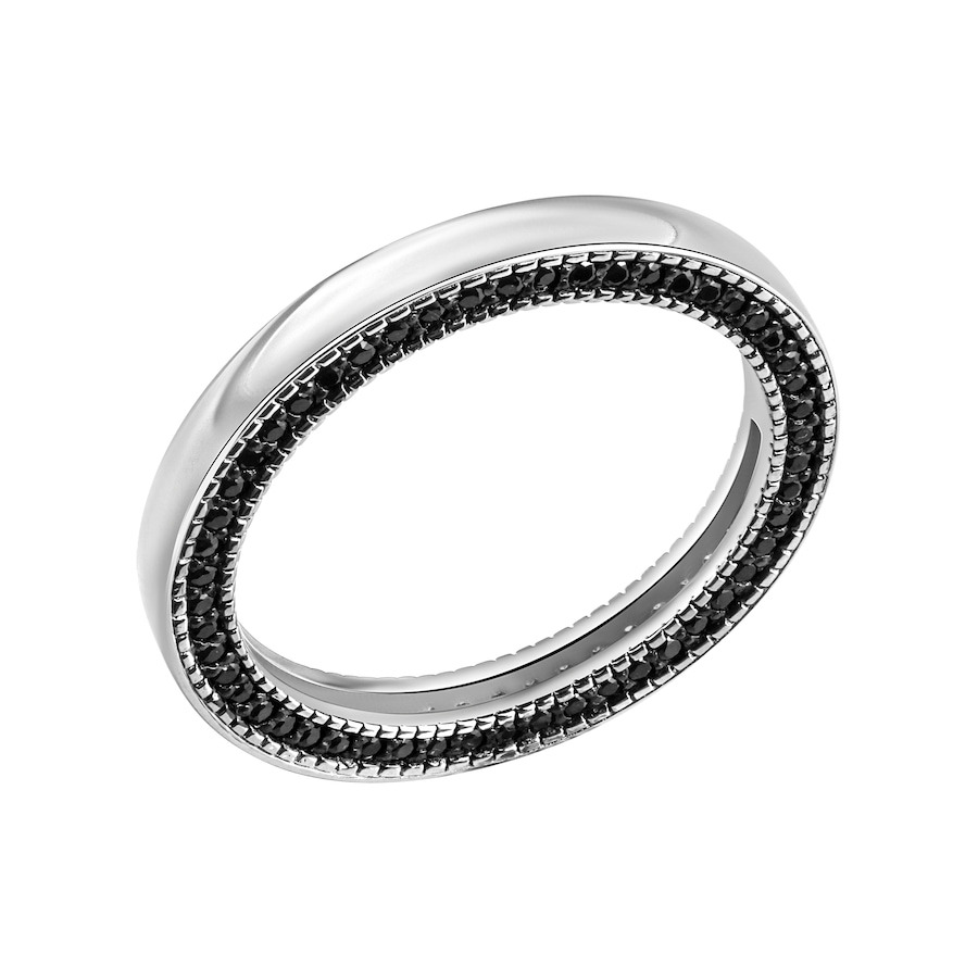 Celesta Ring 925/- Sterling Silber Zirkonia schwarz 060 (19,1) Weiss Damen