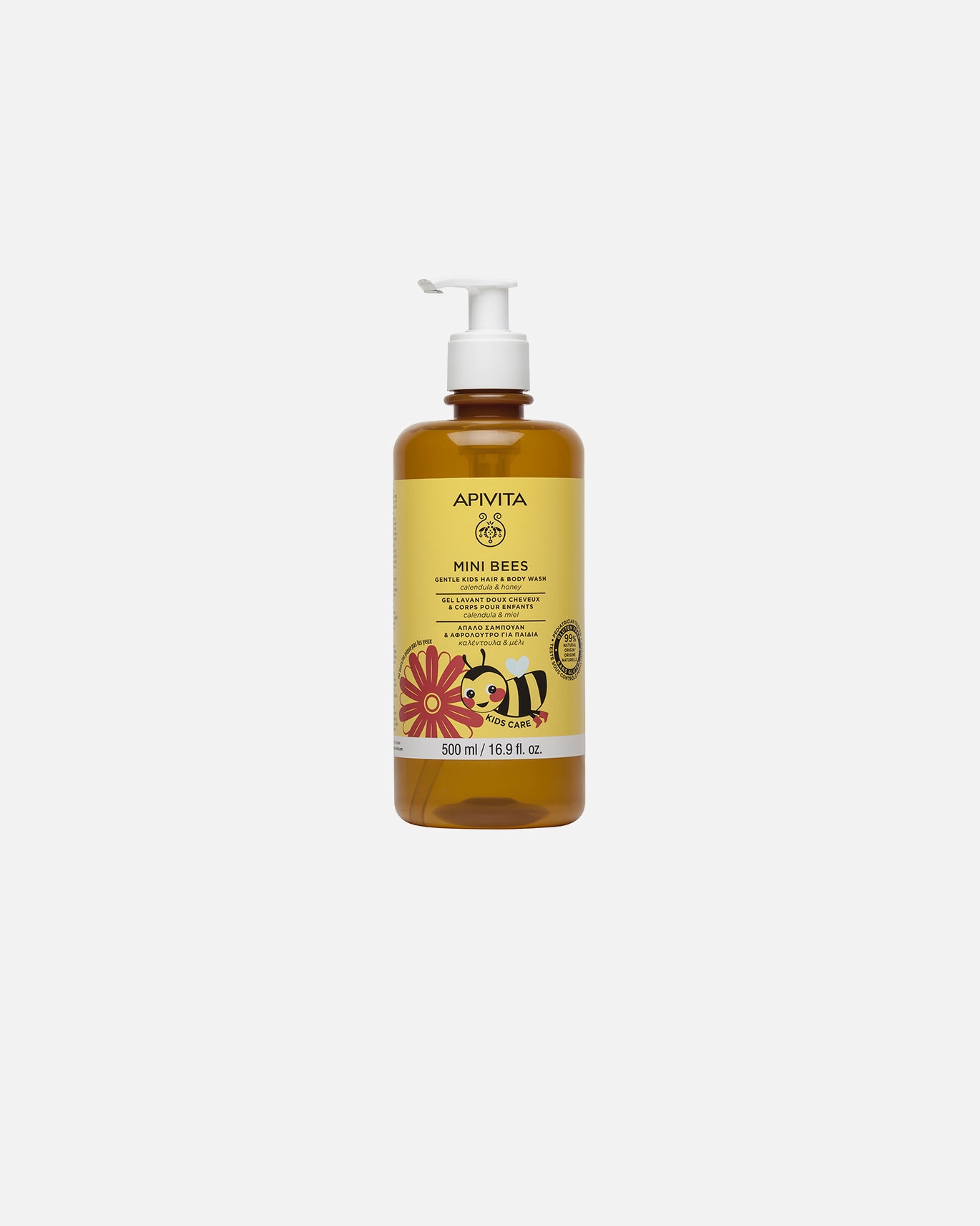 Babyduschgel für Unisex Apivita Mini Bees Sanftes Shampoo-Gel für Kinder 500 ml