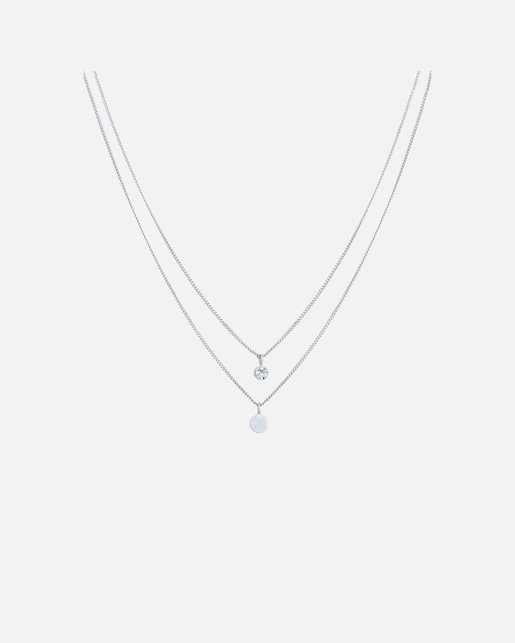 Halskette für Weiblich Elli Layer Plättchen 925 Silber rose-vergoldet, mit Kristallen von Swarovski® 40