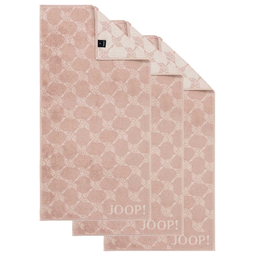 JOOP! Handtuch 3er Pack 'Classic / Infinity Signature' Rosa (Nude) Cornflower