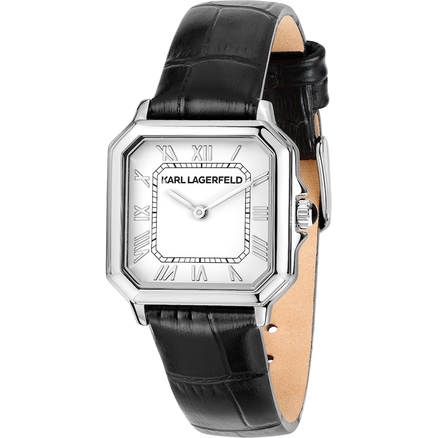 Karl Lagerfeld Damenuhr Edelstahl schwarz, weiß Damen