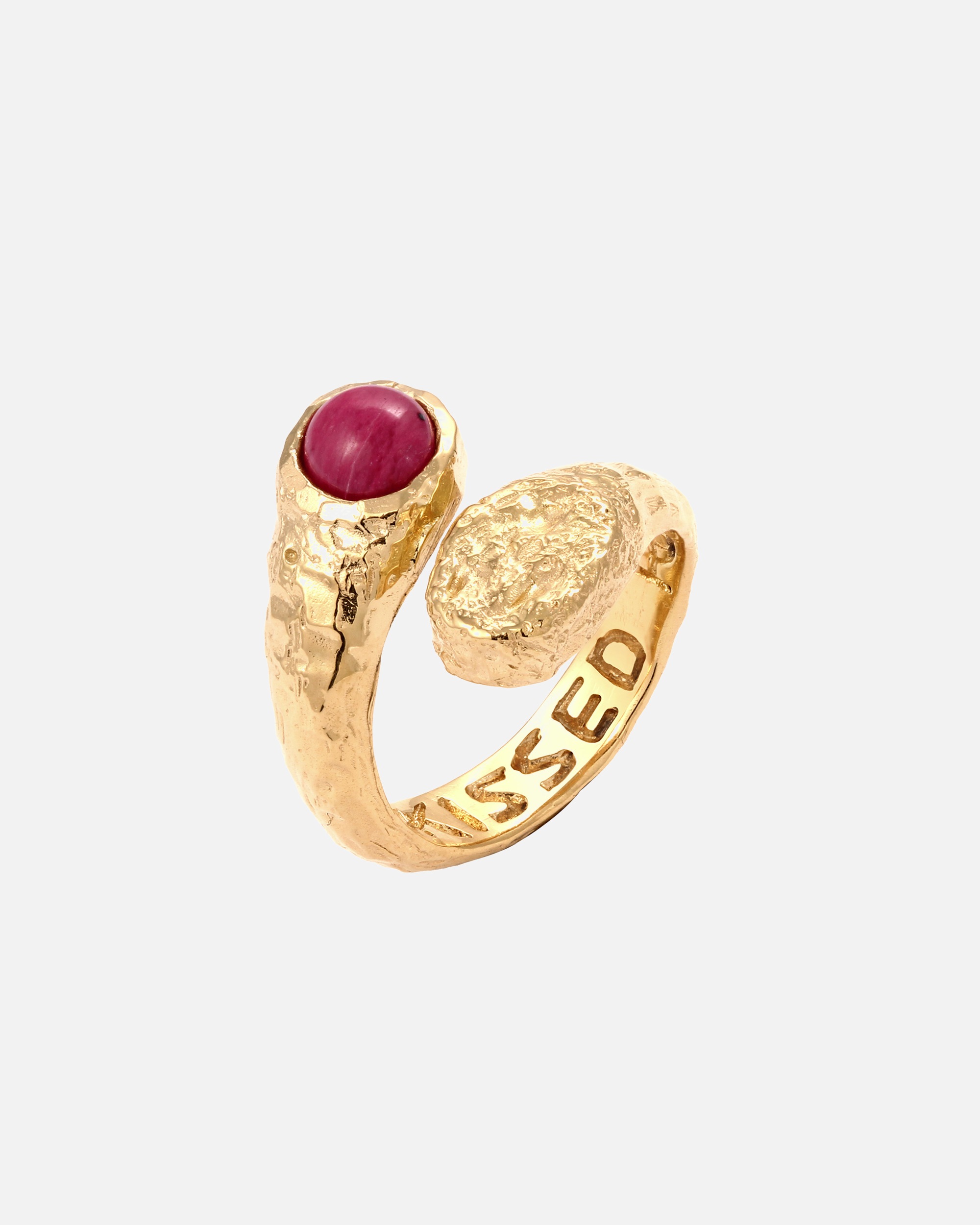 Ring für Weiblich Haze & Glory Default Brand Line Onyx Rot 925 Sterling Silber vergoldet - Sunkissed 52
