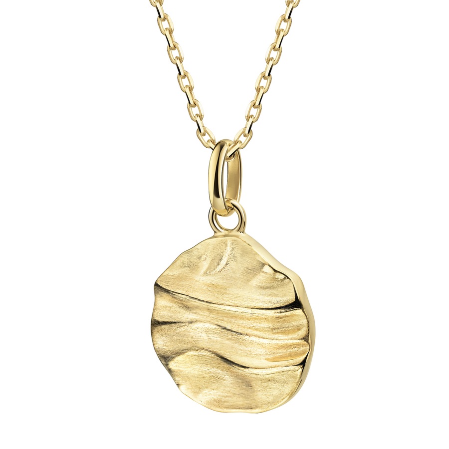 Celesta Anhänger mit Kette 375 Gelbgold Struktur 375/- Gold ohne gelb vergoldet Damen