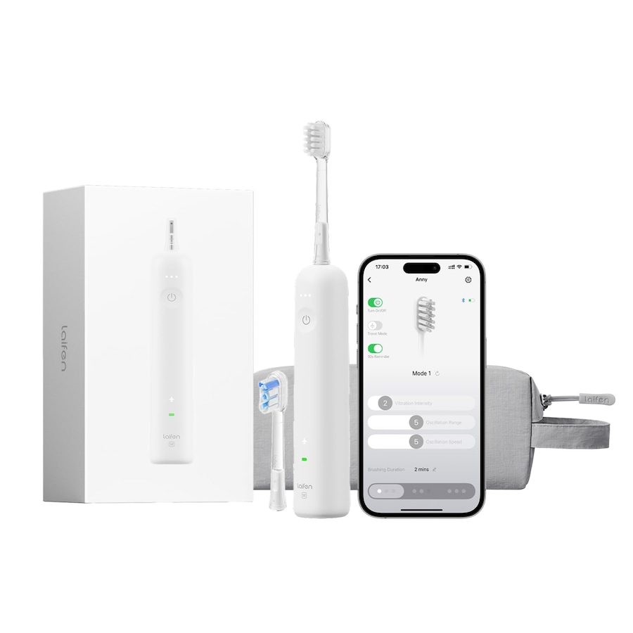 Laifen Wave Spezial Elektrische Zahnbürste mit 2 Bürstenköpfe und Reisetasche weiss Weiss