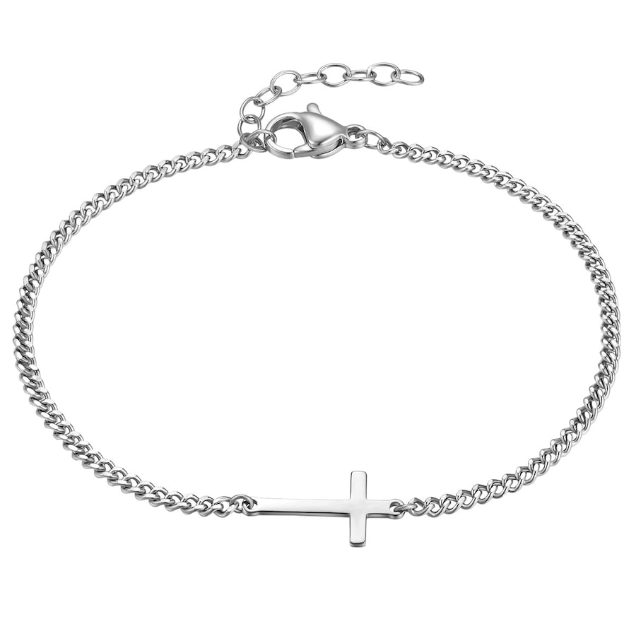 True Rebels Kreuz aus Edelstahl in silber 18,0 cm Basislänge + 3,0 Verlängerung Herren