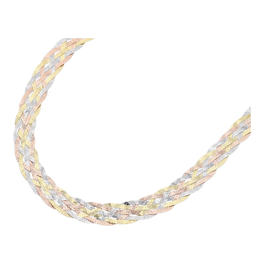 Smart Jewel Collier Heringbonekette tricolor, Silber 925 45 cm Violett Damen