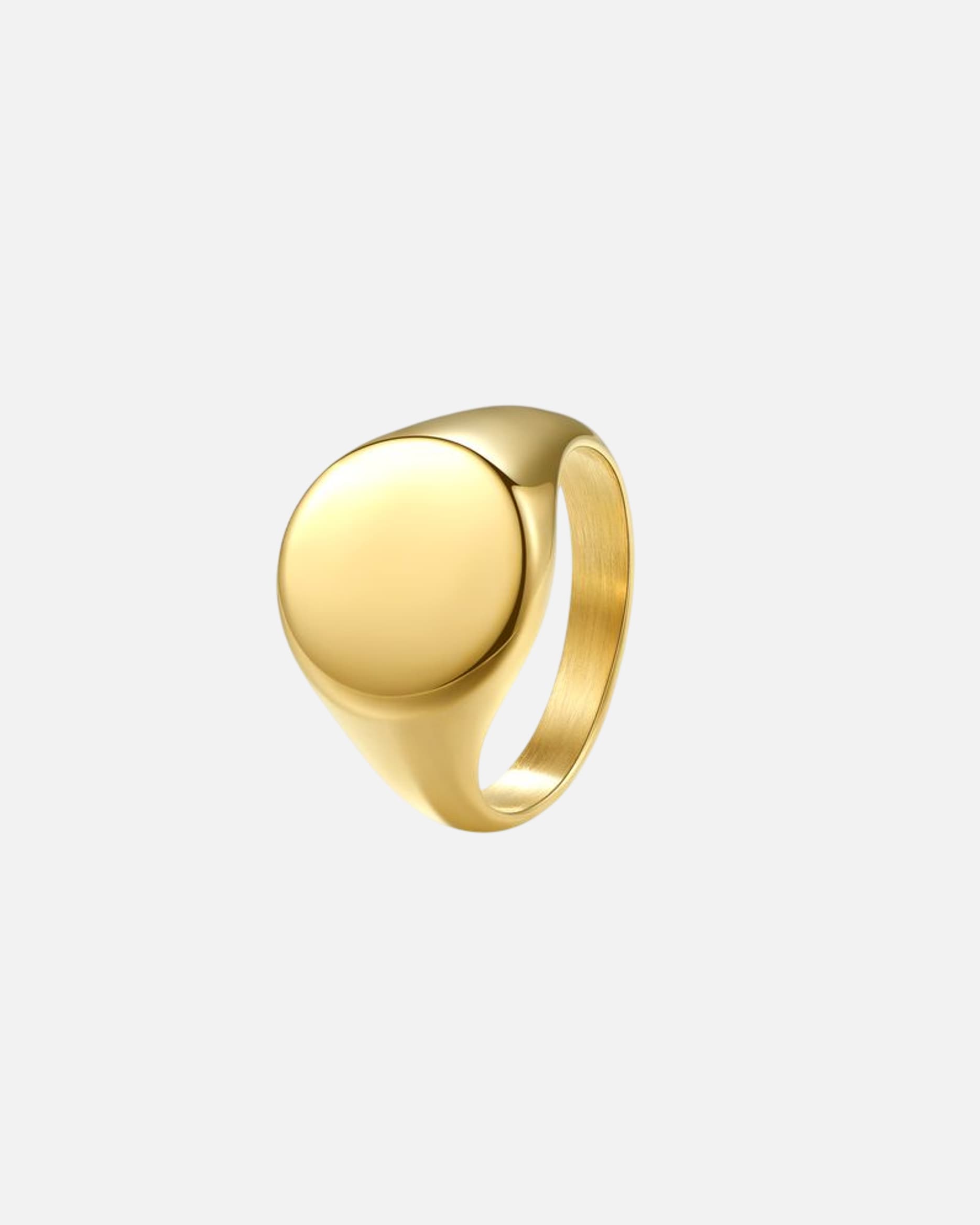 Ring für Männlich Hey Happiness Default Brand Line Siegelring aus Edelstahl mit 18K Vergoldung – Rund 62