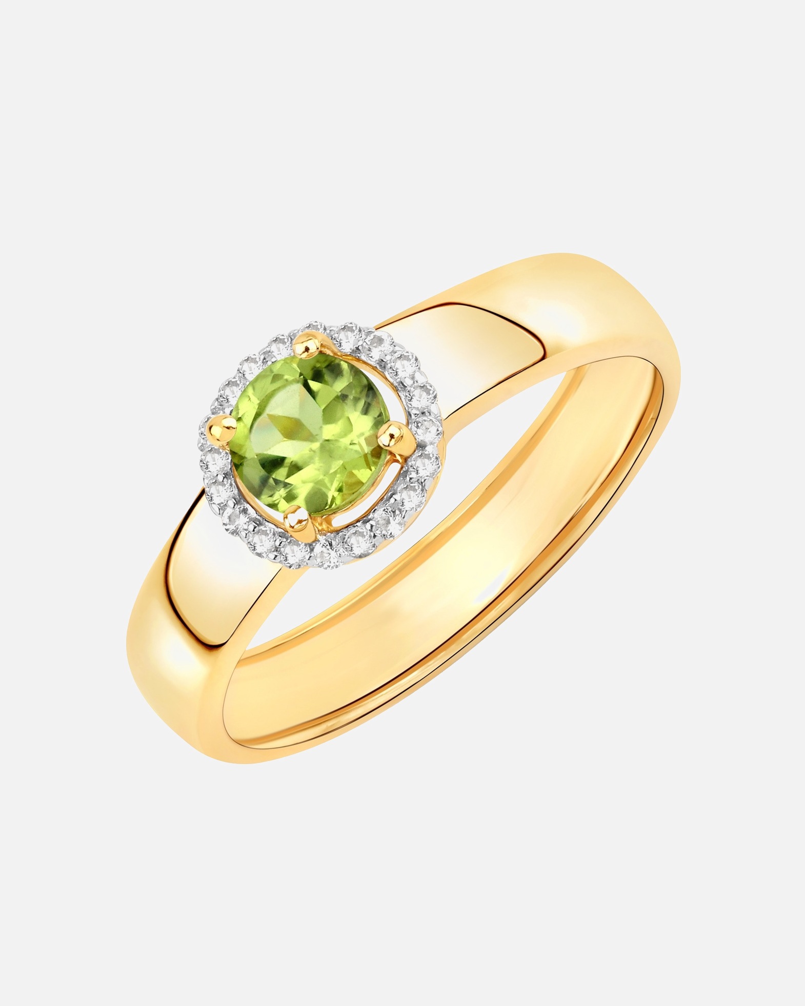 Ring für Weiblich Rafaela Donata Ring Sterling Silber Peridot in Gelbgold 56