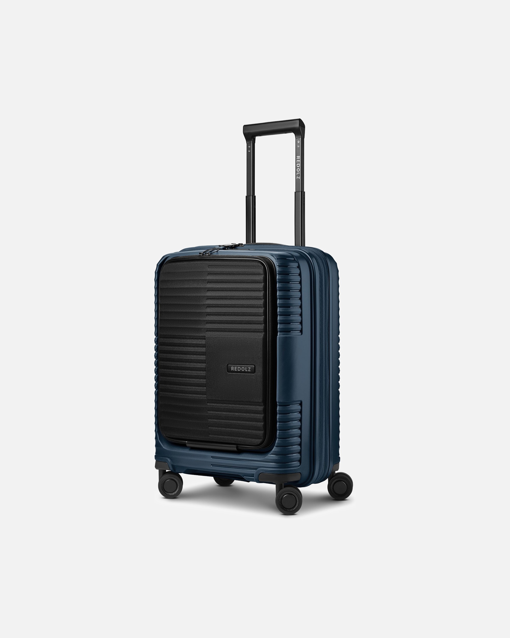 Handgepäckkoffer für Männlich Redolz Essentials 17 2.0 4 Rollen Kabinentrolley 55 cm Laptopfach mit Dehnfalte navy