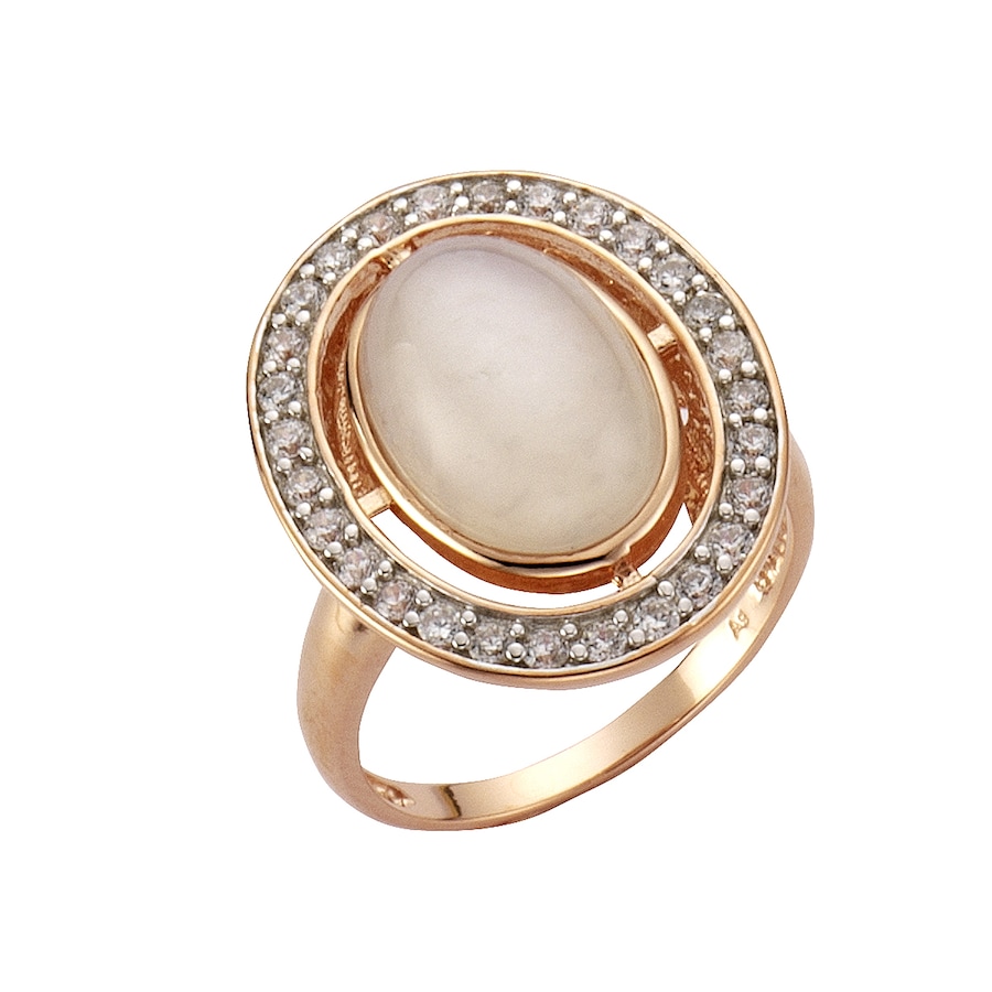 Zeeme Ring 925/- Sterling Silber Mondstein weiß 054 (17,2) Damen