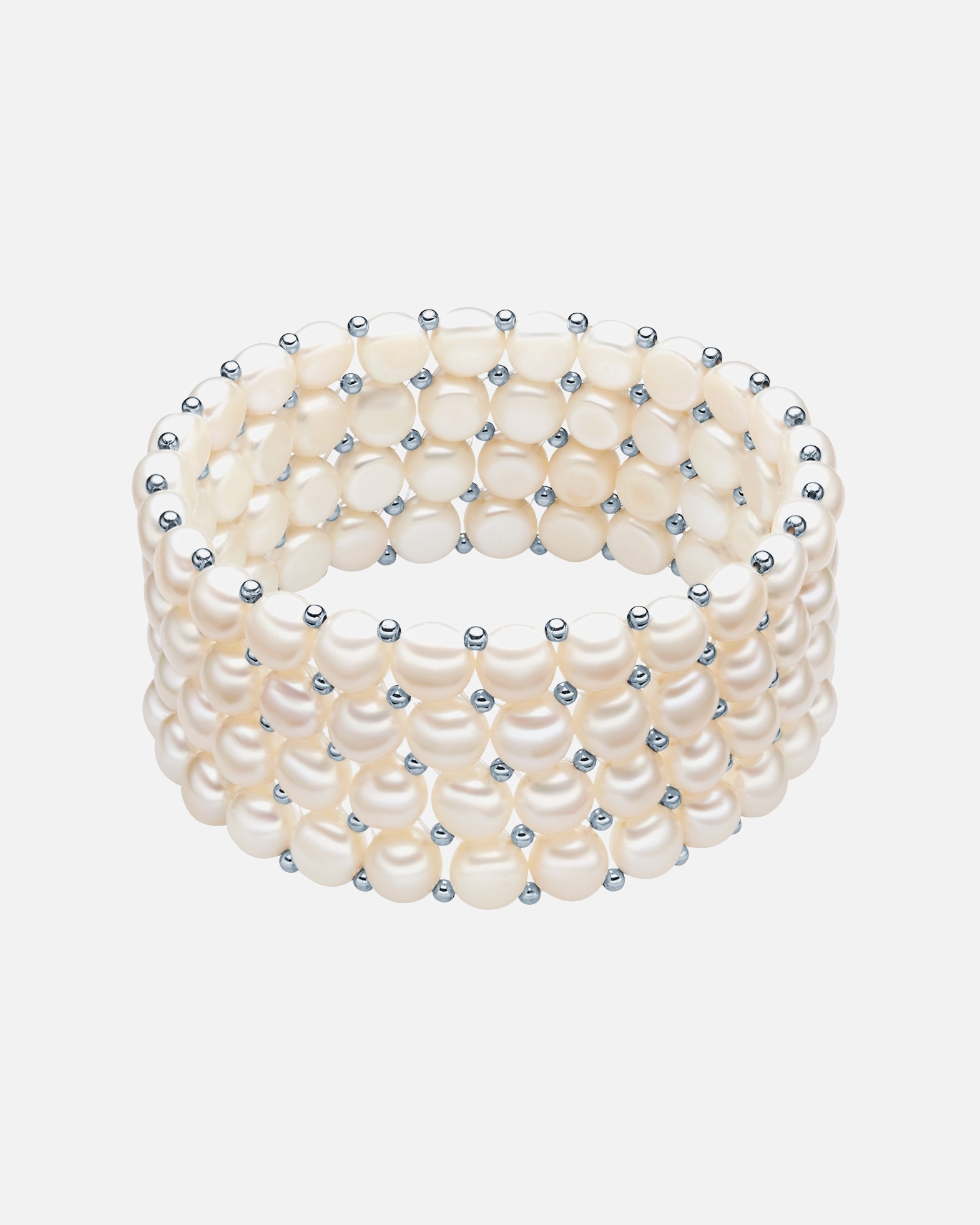 Armband für Weiblich Valero Pearls Perlen-Armband aus Sterling Silber in silber mit Süßwasser-Zuchtperle 18,0 cm