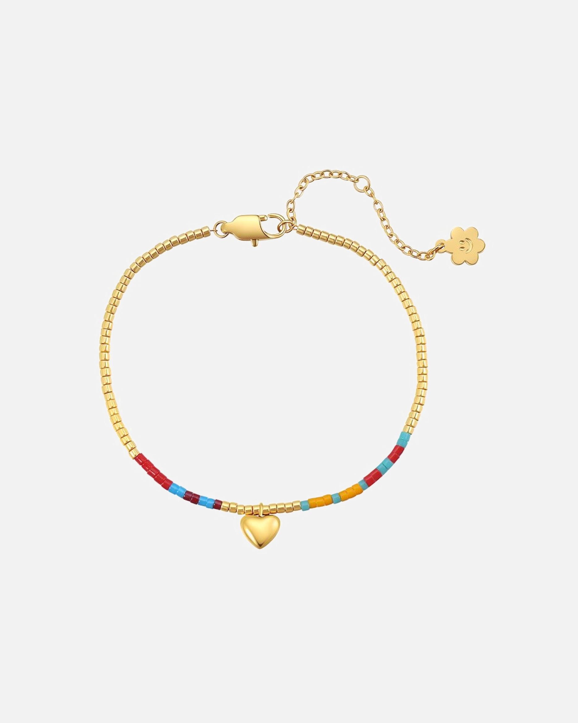 Armband für Weiblich Hey Happiness Default Brand Line Herz Perlen Armband Sommer – Edelstahl Armband – wasserfest Gold