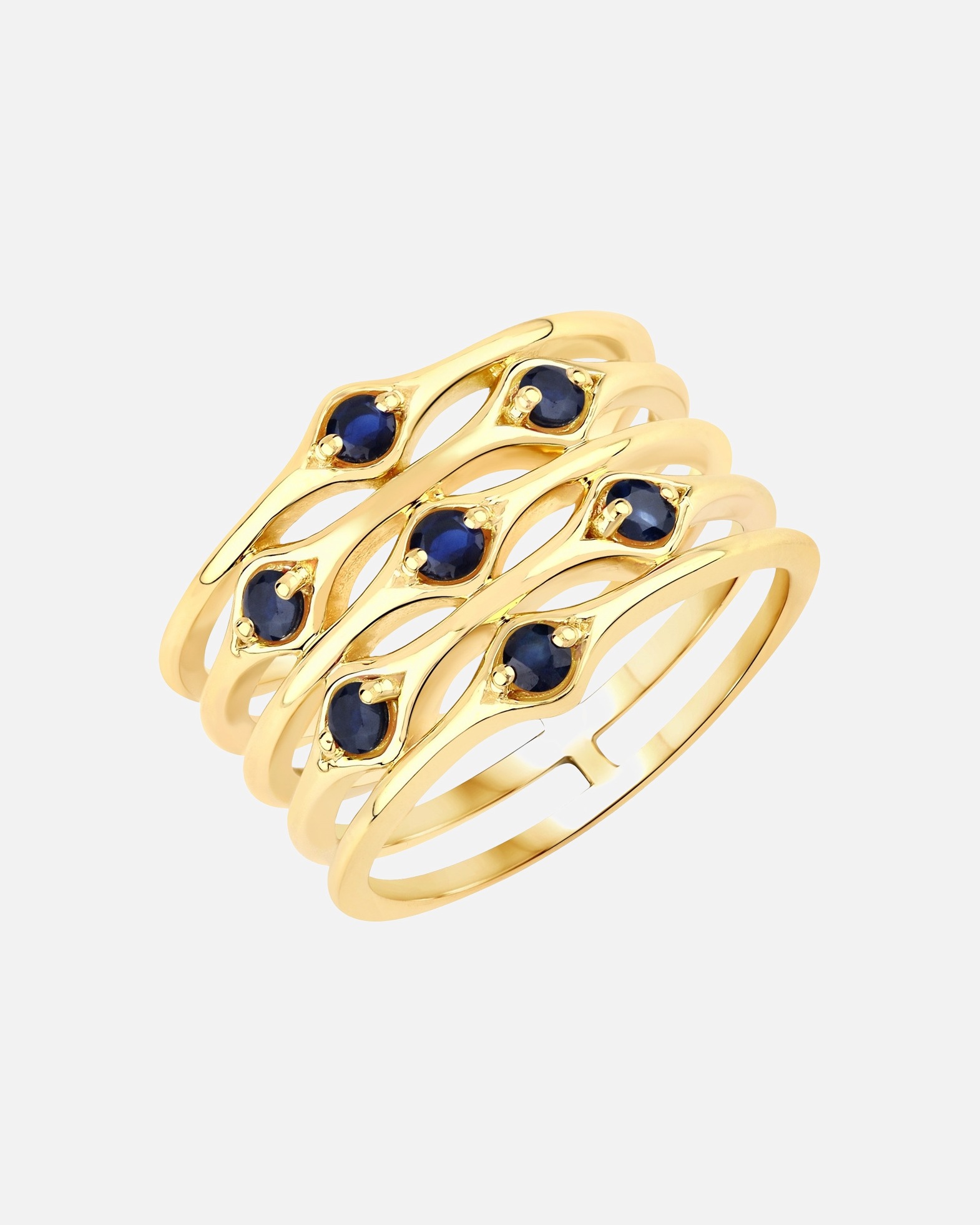 Ring für Weiblich Rafaela Donata Ring Sterling Silber Saphir in Gelbgold 52