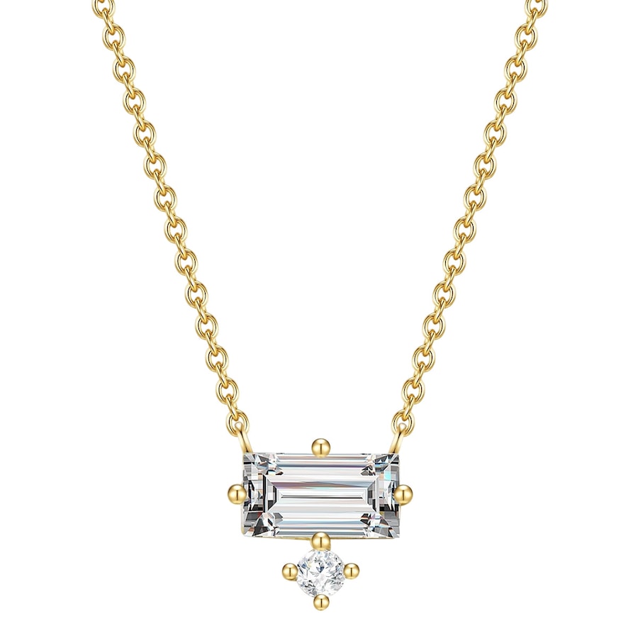 Glanzstücke München Halskette Sterling Silber Zirkonia in Gelbgold 40,0 cm Basiskette + 5,0 Verlängerung Damen