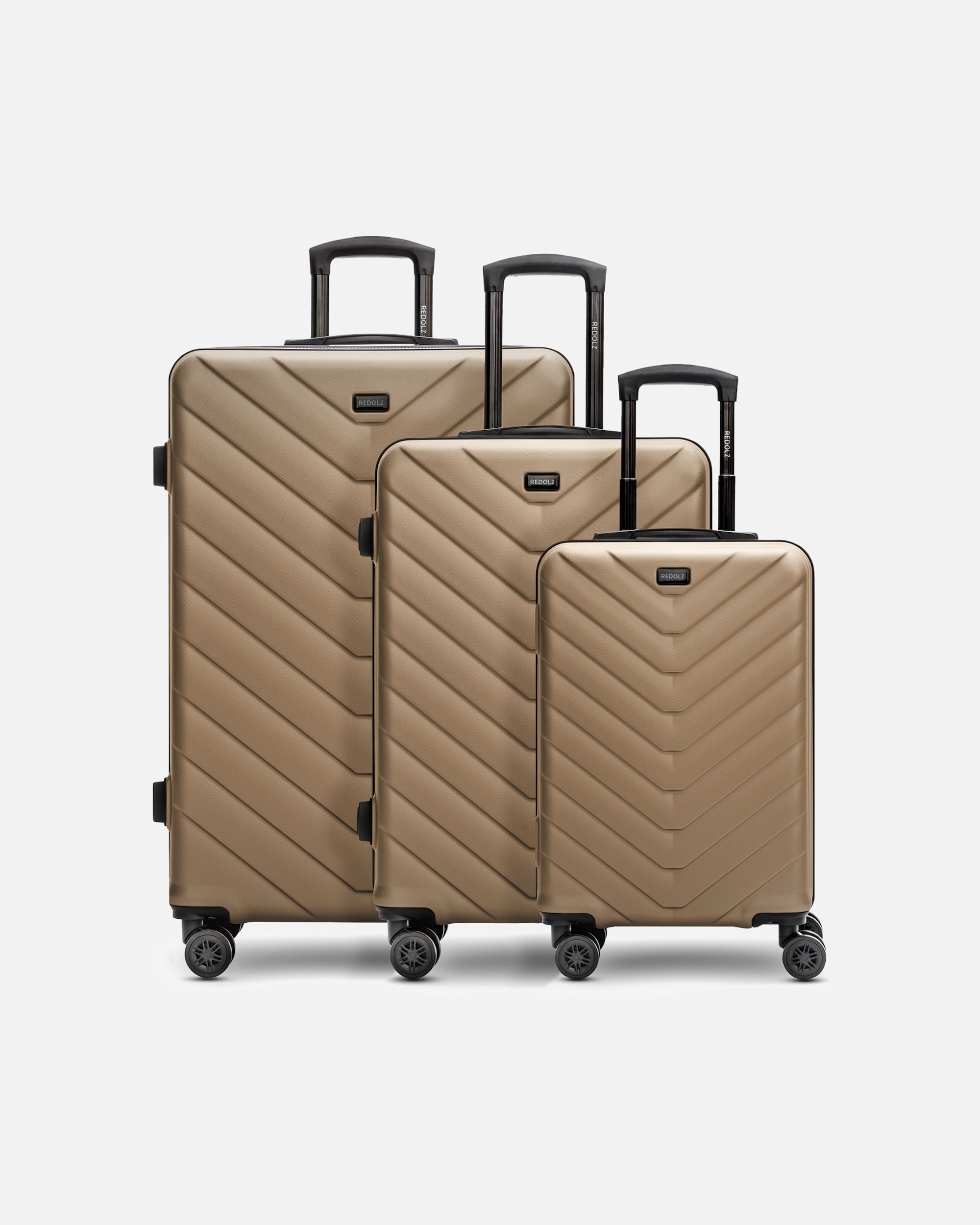 Koffer für Männlich Redolz Essentials 07 3-SET 4 Rollen Kofferset 3-teilig champagne 2