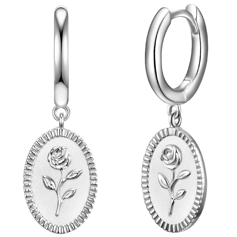Glanzstücke München Creolen Blume Sterling Silber in 24,9 mm Damen