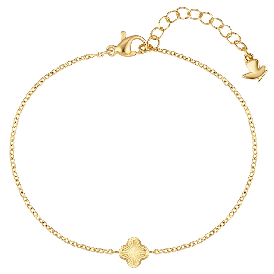 Glanzstücke München Armband Kleeblatt aus Edelstahl in gelbgold 17,0 cm Basislänge + 3,0 Verlängerung Damen