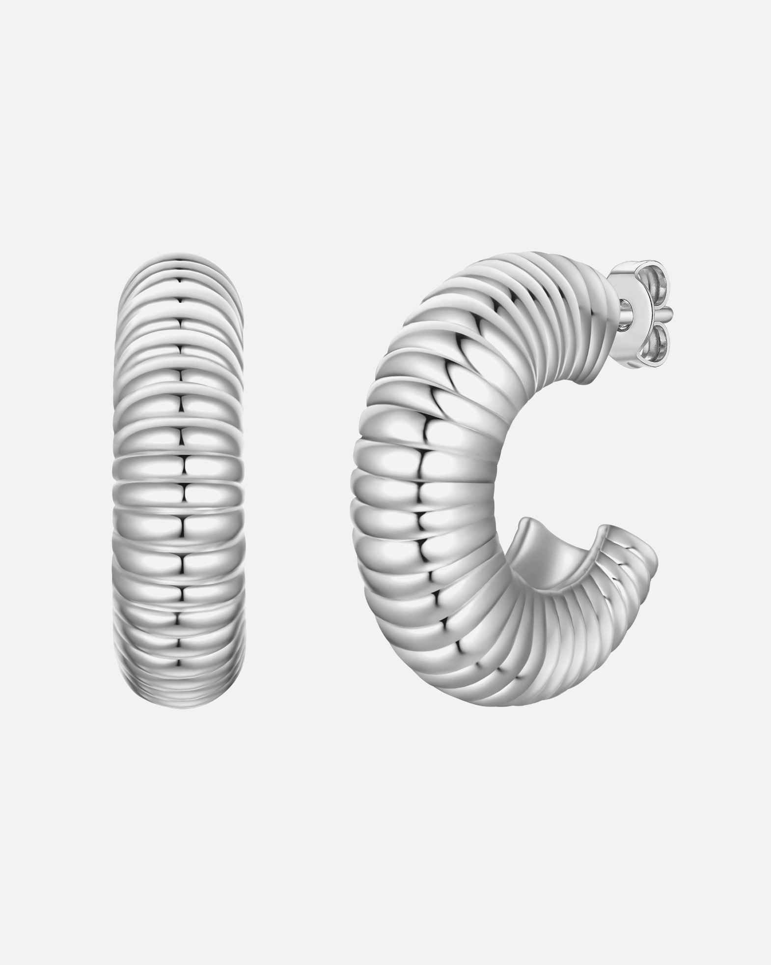 Creolen für Weiblich Yokoamii Creolen aus Metall-Legierung in silber 20,5 mm