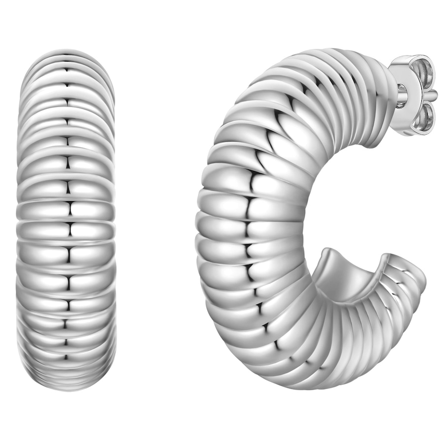 Yokoamii Creolen aus Metall-Legierung in silber 20,5 mm Damen