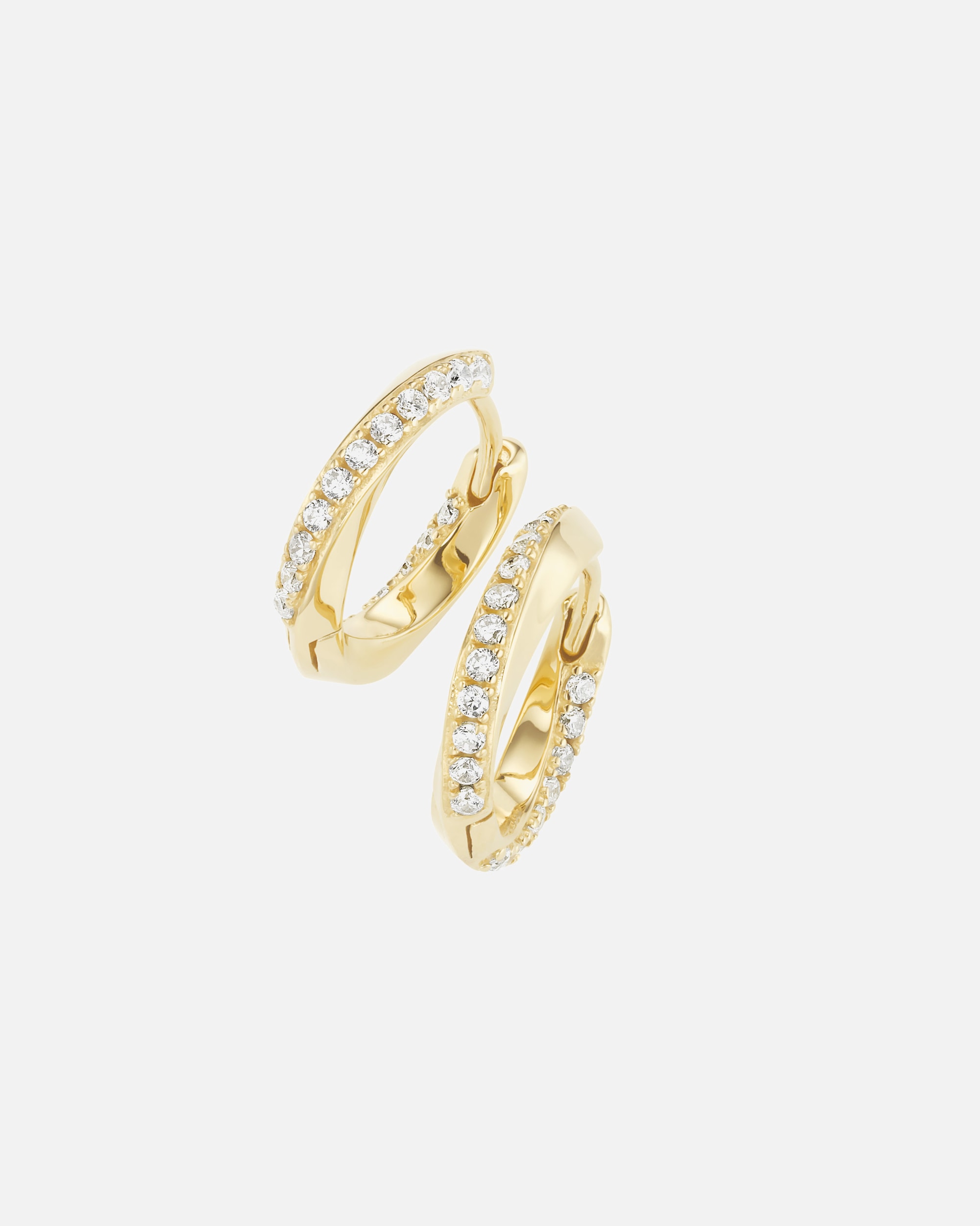Ohrringe für Unisex Giorgio Martello Milano Creolen mit weißen Zirkonia, Silber 925 Gold