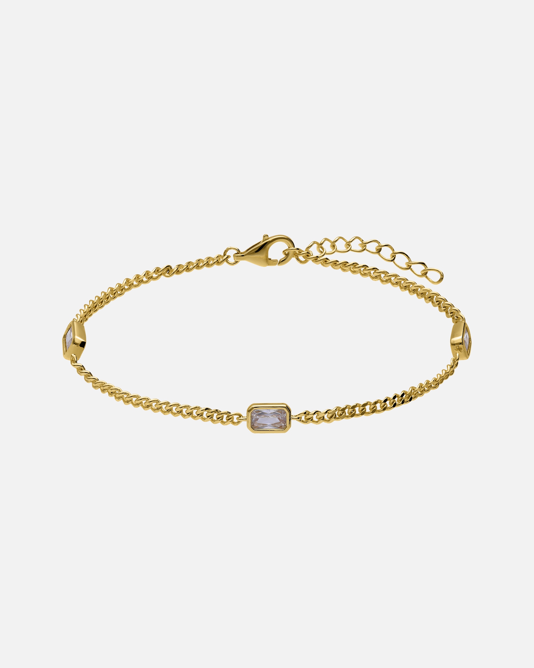 Armband für Weiblich Lucardi Armband 925 Silber 19 cm Gold