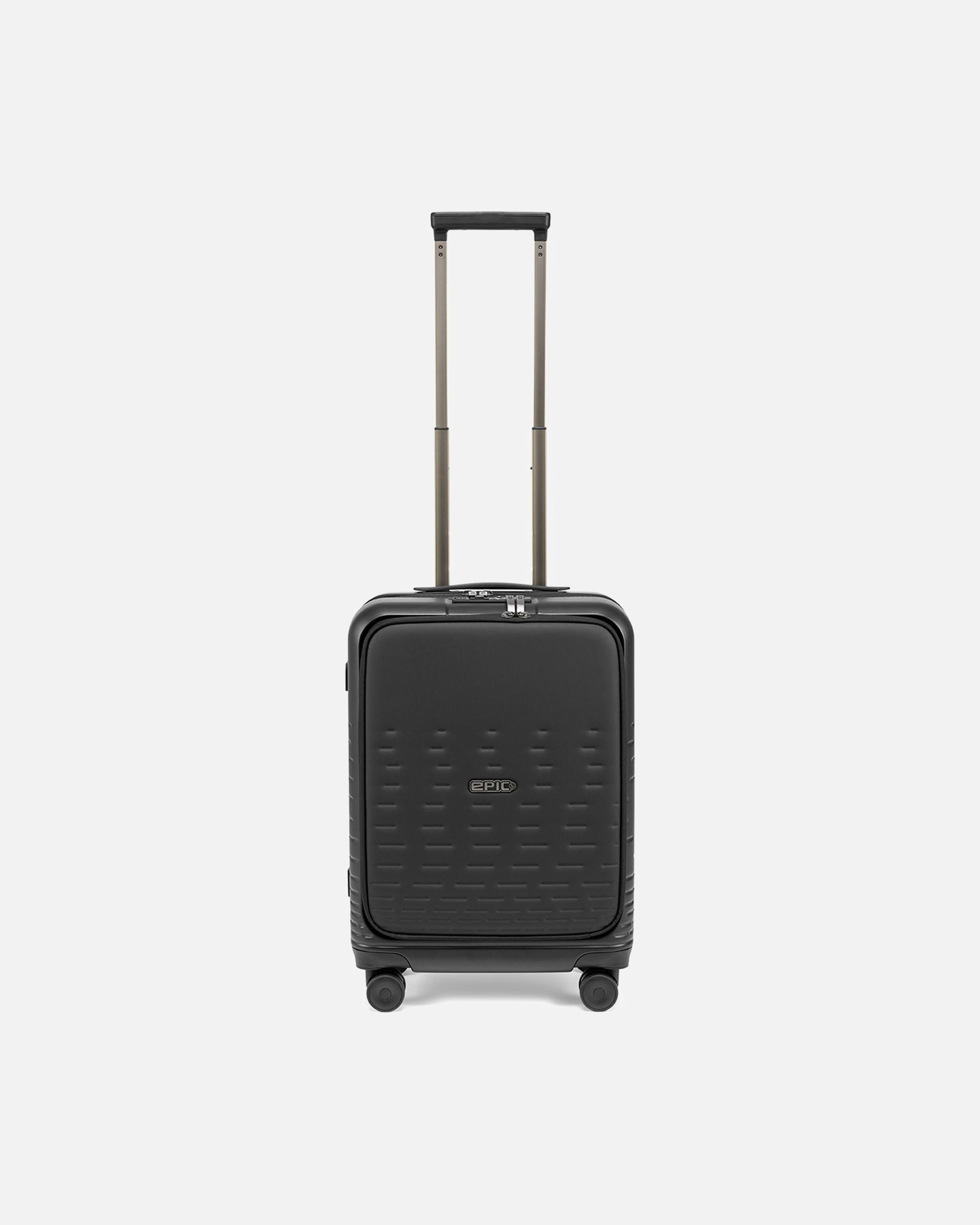 Handgepäckkoffer für Männlich Epic Spin 4 Rollen Kabinentrolley 55 cm Laptopfach satinblack