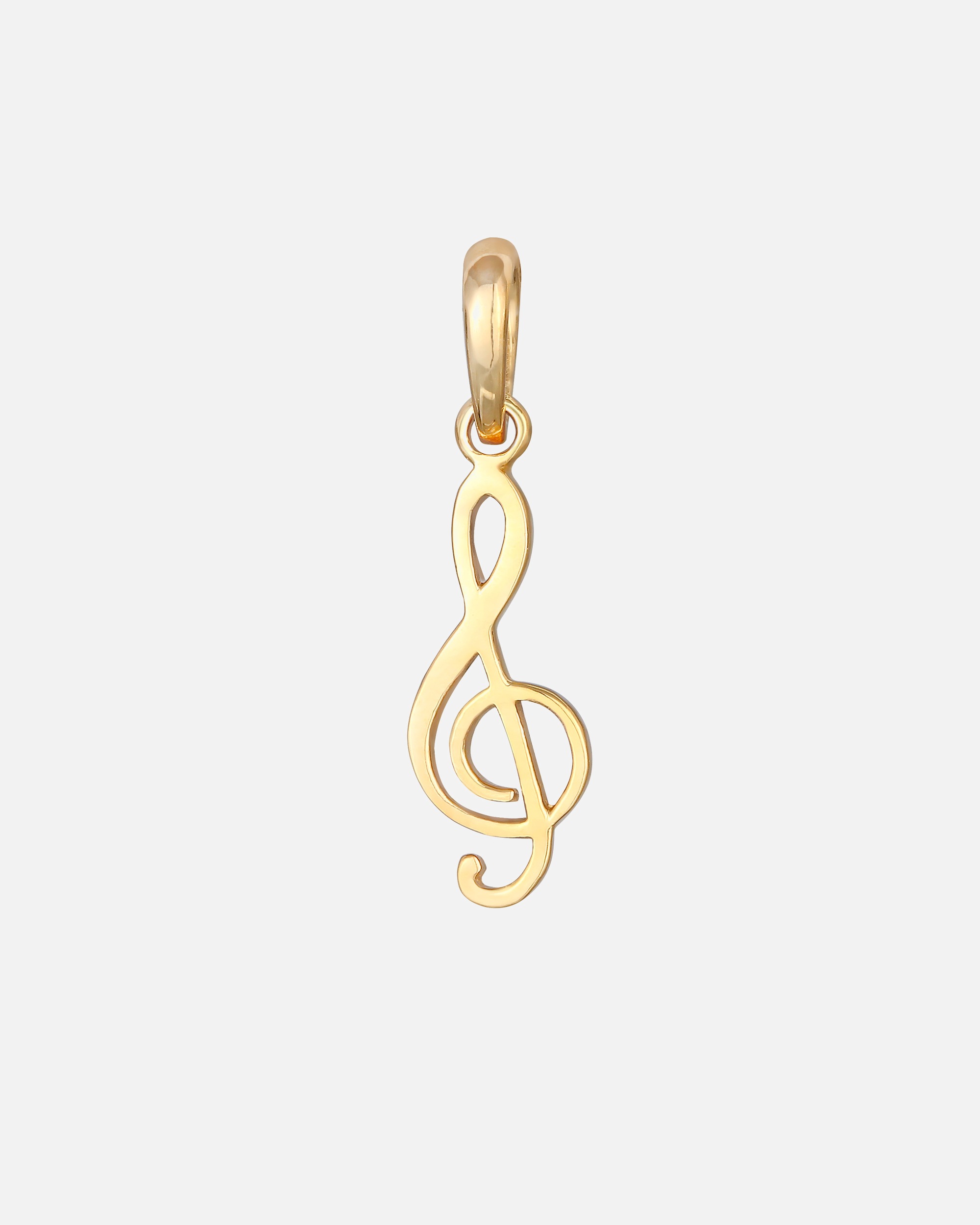 Schmuckanhänger für Weiblich Elli Notenschlüssel Musik Klassisch 925 Silber goldfarben