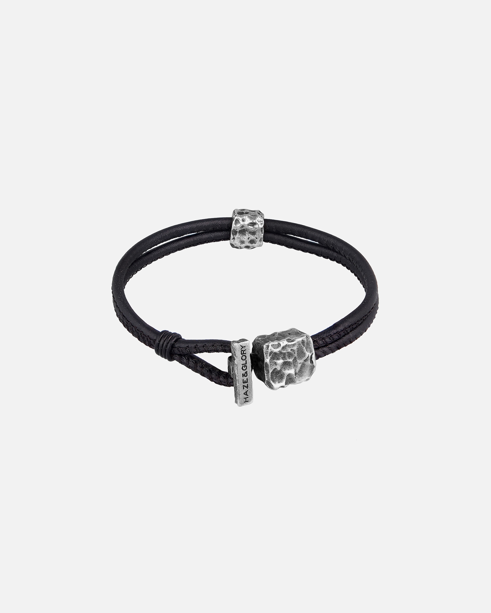 Armband für Männlich Haze & Glory Default Brand Line Leder Vintage Look - Daily Dan 925 Sterling Silber 19