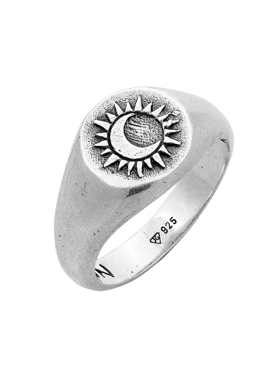 Haze & Glory Siegelring - Sacred Sun Sonne Mond 925 Silber 54 Herren