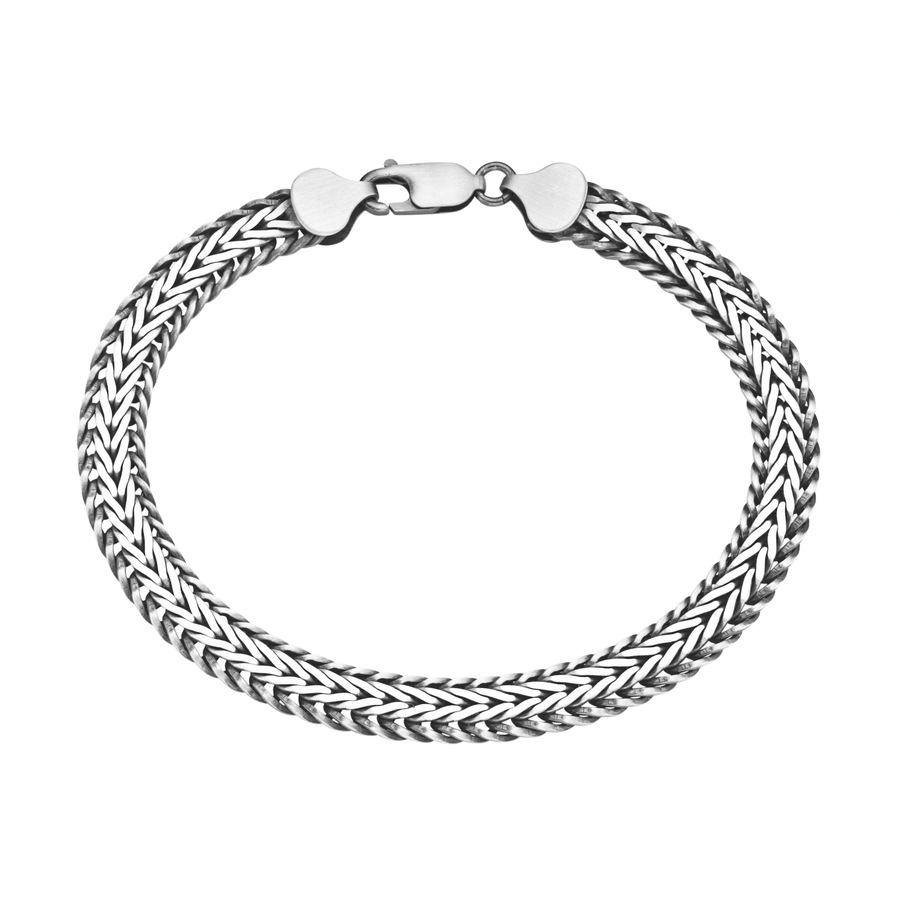 Giorgio Martello Milano Armband Geflochtene Fantasiekette, massiv, Silber 925 21 cm