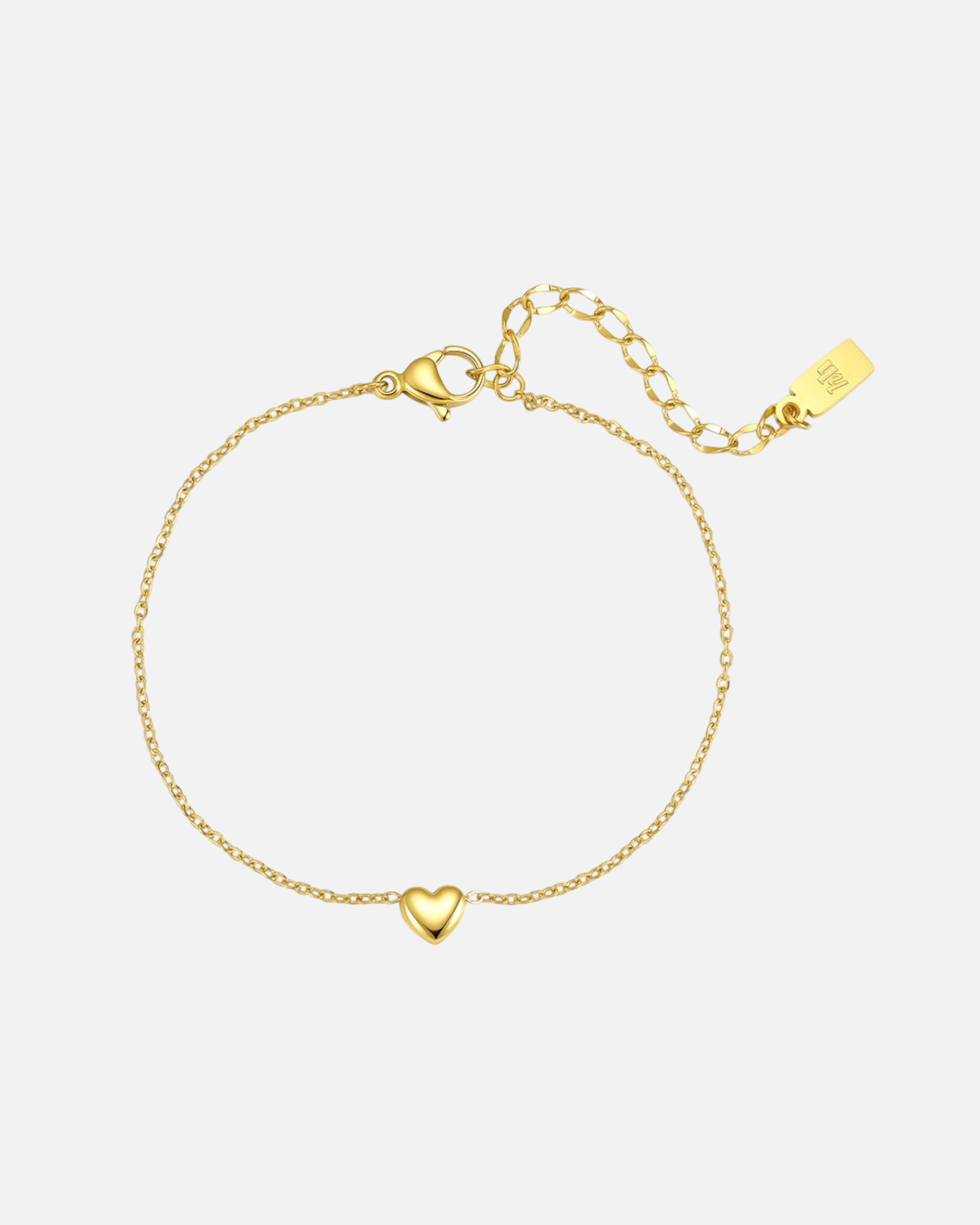 Armband für Weiblich Hey Happiness Default Brand Line Chunky Heart – Herz Armband – Edelstahl, wasserfest Gold