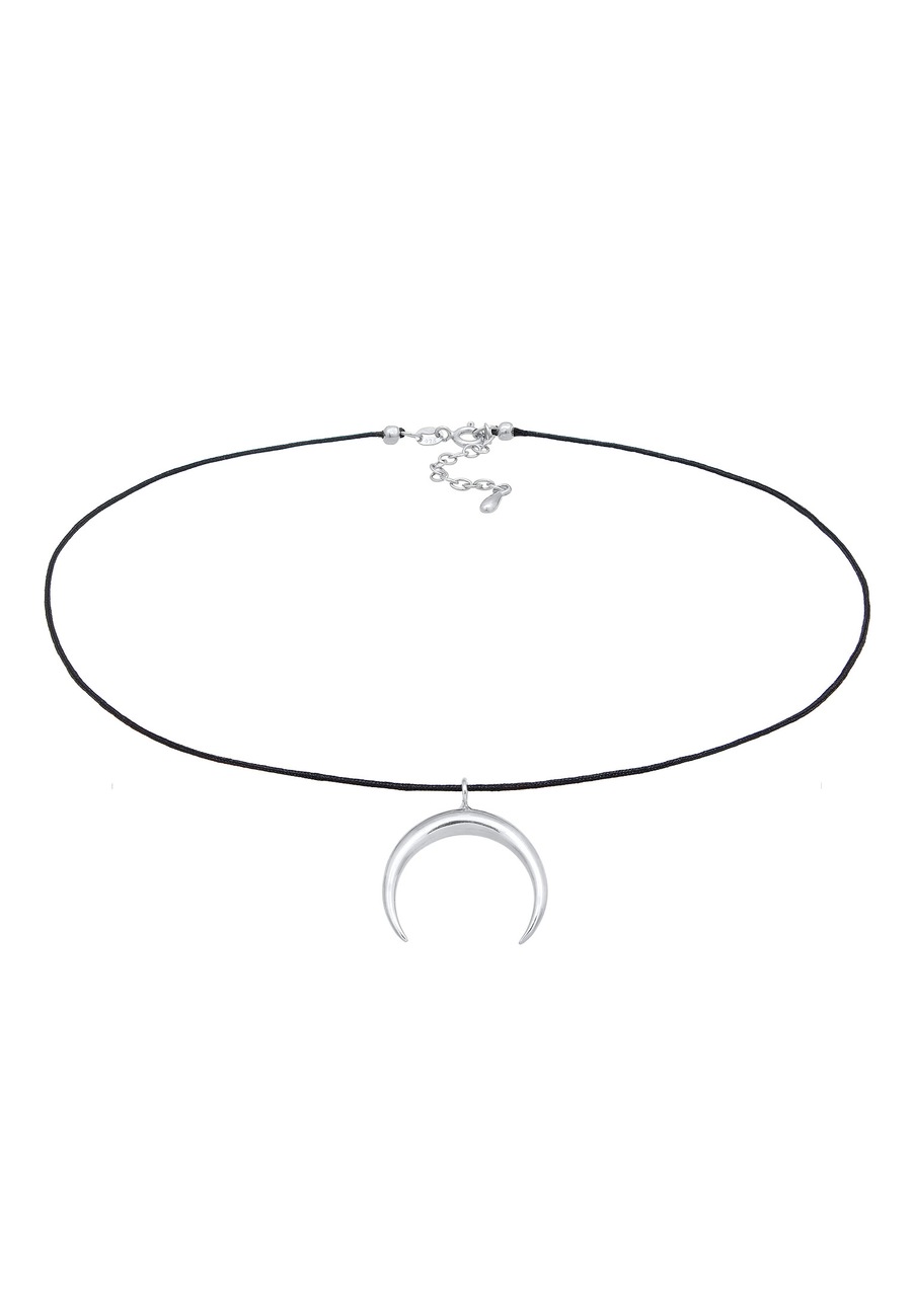 Elli Choker Nylon Halbmond Sichel 925 Silber silberfarben Damen