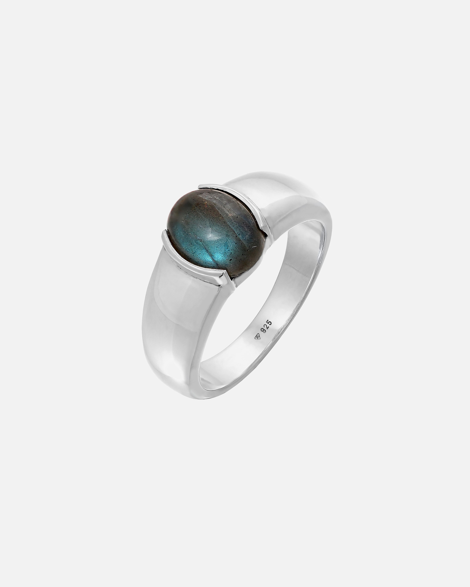 Ring für Männlich KUZZOI Herren Siegelring Labradorit 925 Silber 64