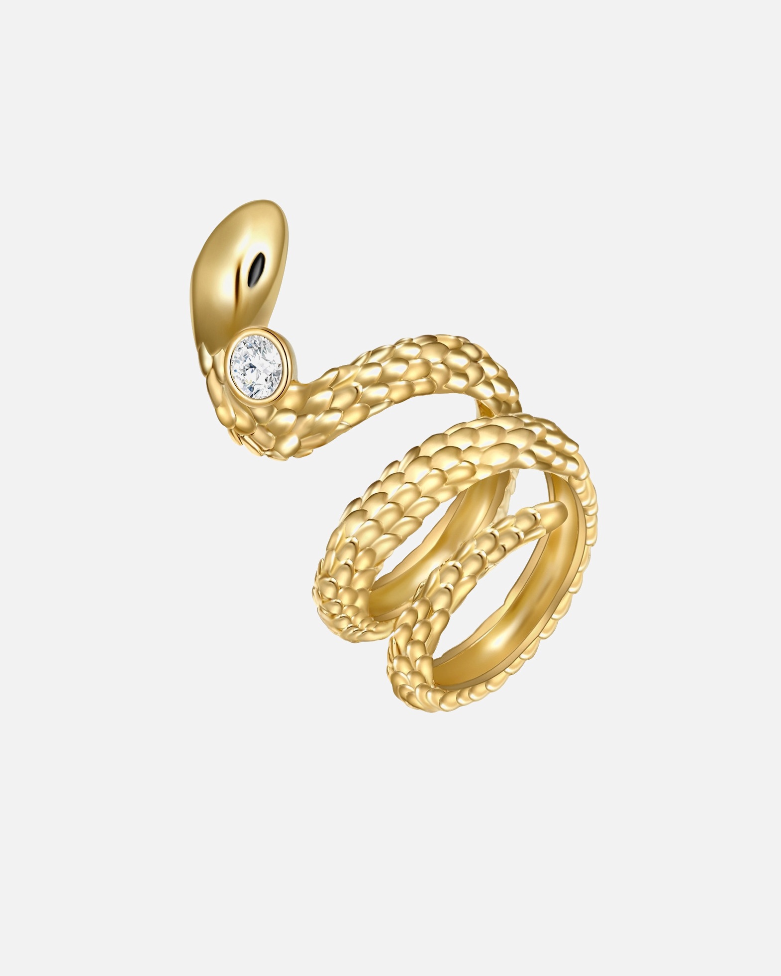 Ring für Weiblich Lulu & Jane Ring Schlange Metall-Legierung verziert mit Kristallen von Swarovski® in Gelbgold 54