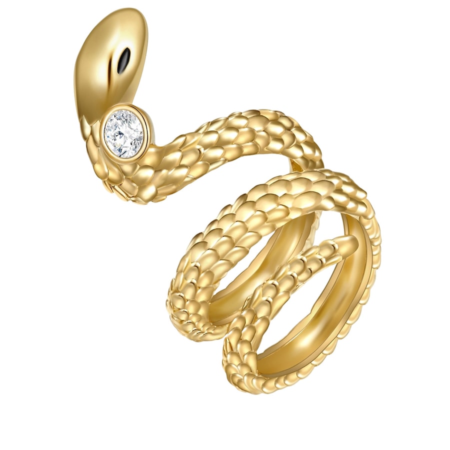 Lulu & Jane Ring Schlange Metall-Legierung verziert mit Kristallen von Swarovski in Gelbgold 52 Damen