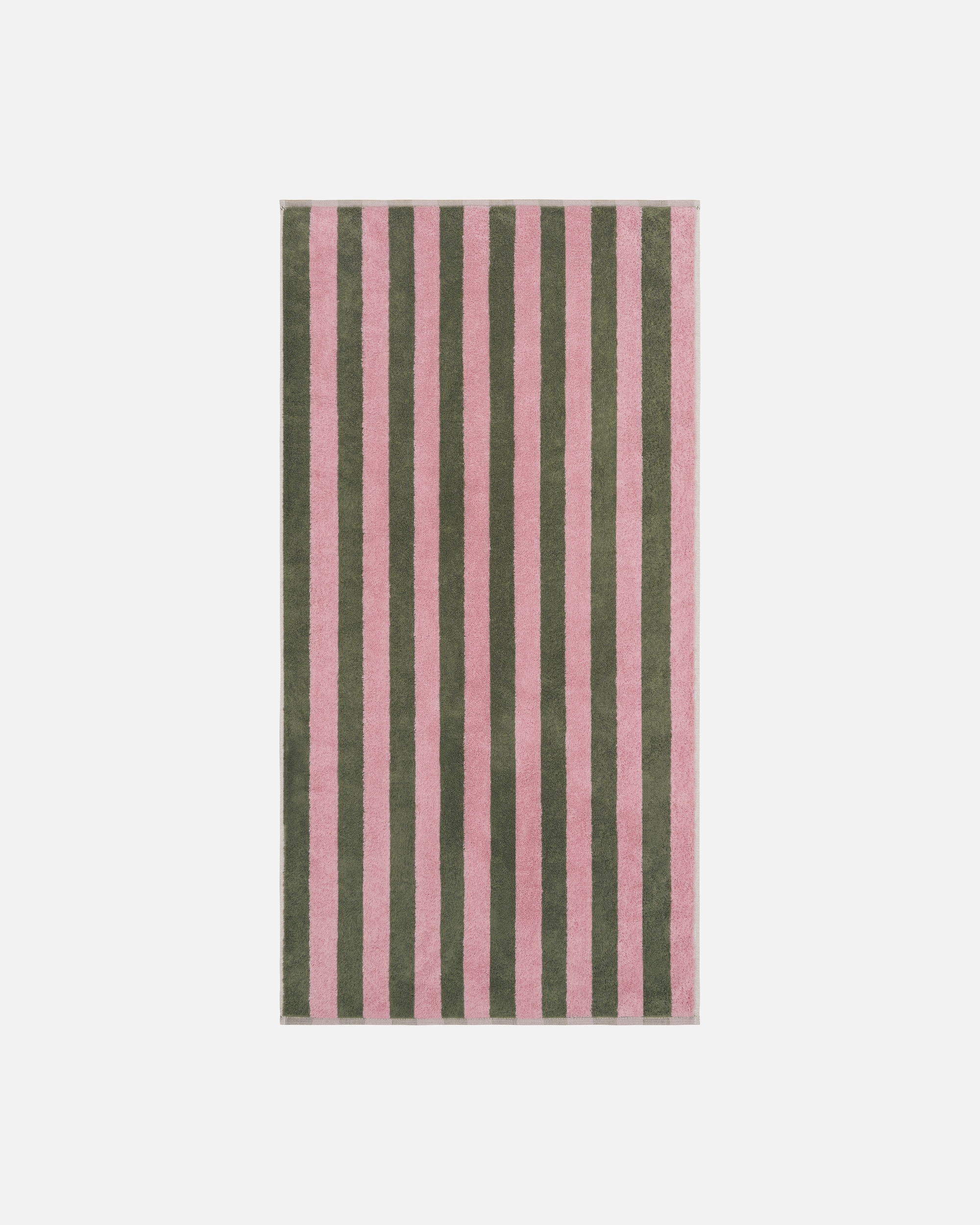 Handtuch für Unisex Cawö Cawö Handtücher Bold Streifen 6277 oliv/rosa - 42 Duschtuch - 70x140 cm