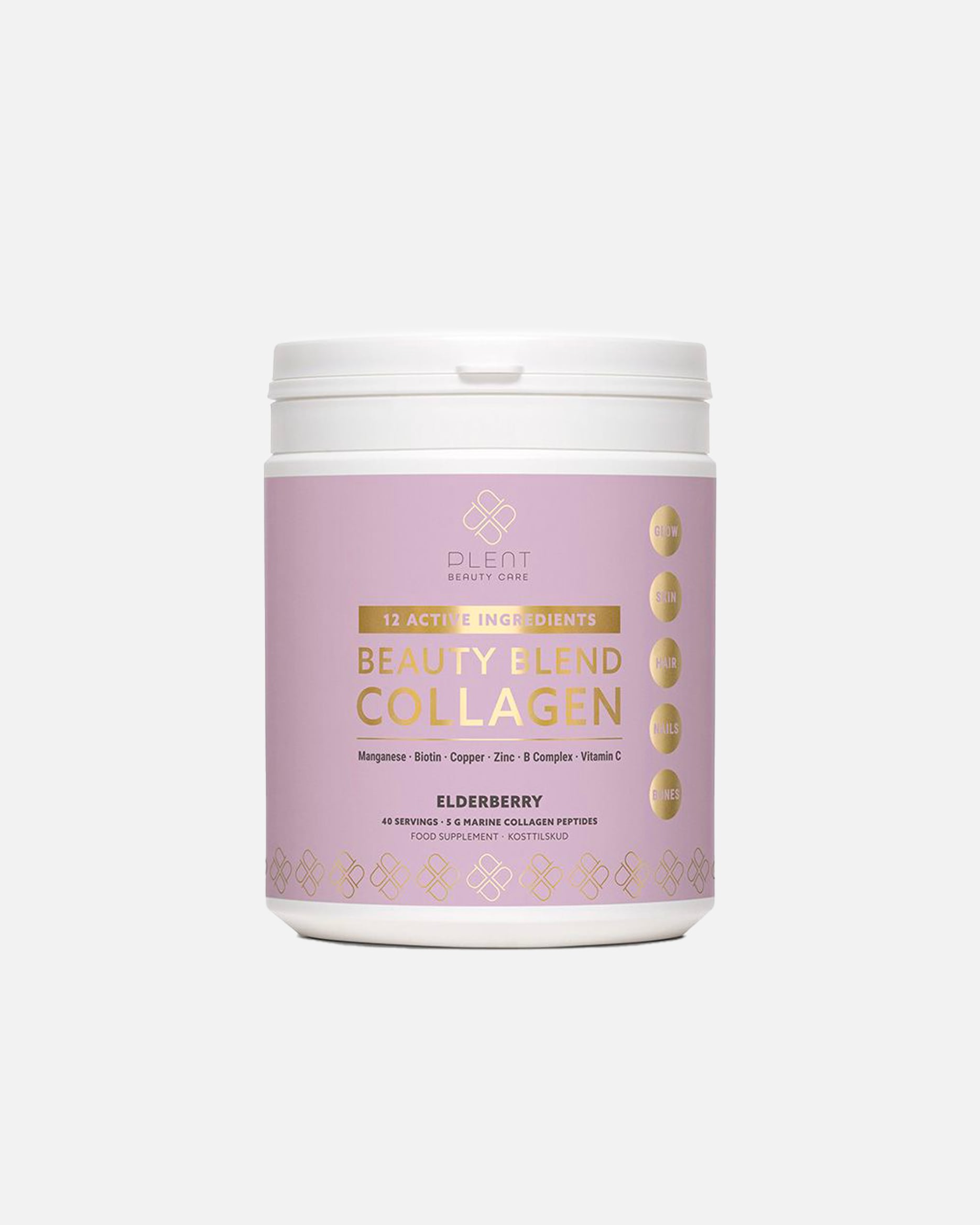 Nahrungsergänzung Haut für Unisex Plent Default Brand Line BEAUTY BLEND COLLAGEN ELDERBERRY – Kollagen- und Mikronährstoff-Komplex 277 g Pulver