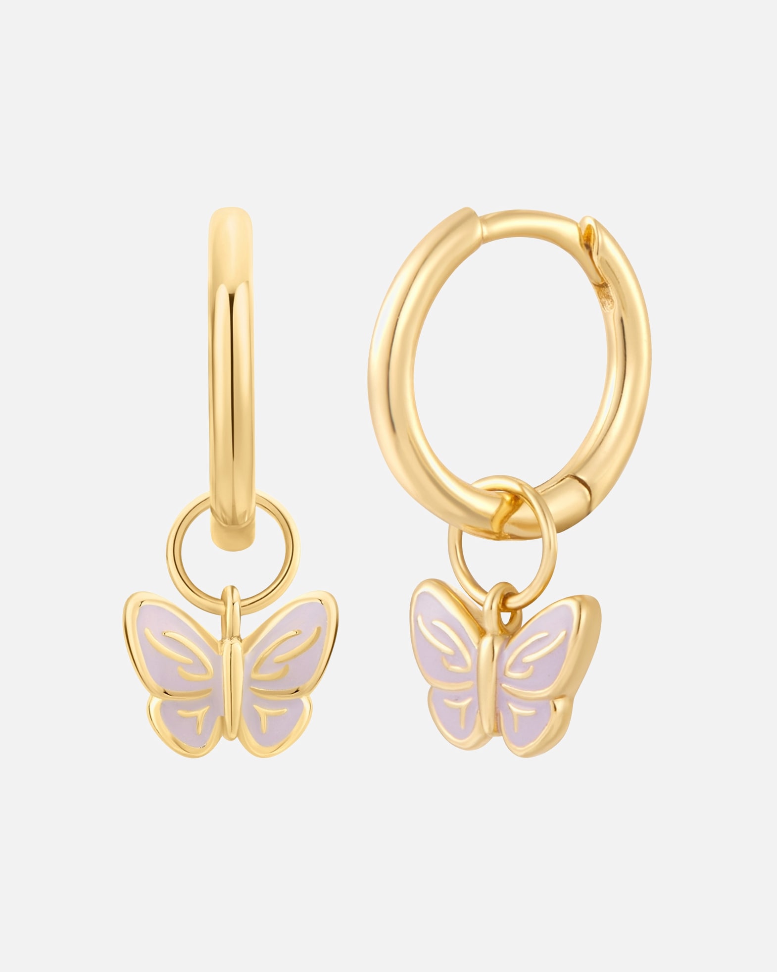 Creolen für Weiblich Glanzstücke München Creolen Schmetterling aus Sterling Silber in gelbgold 16,4 mm