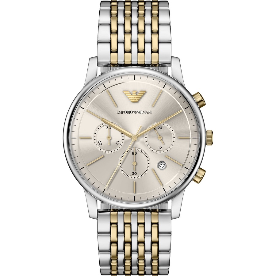 Emporio Armani Chronograph Edelstahl bicolor Herren